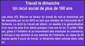 Encadré Recul de 100 ans travail Dimanche