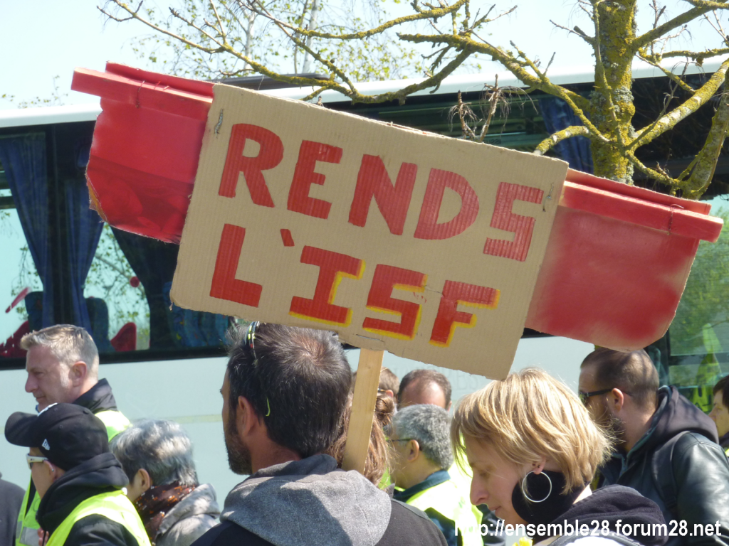 Chartres 13-04-2019 Manifestation régionale Gilets Jaunes Rends l'ISF