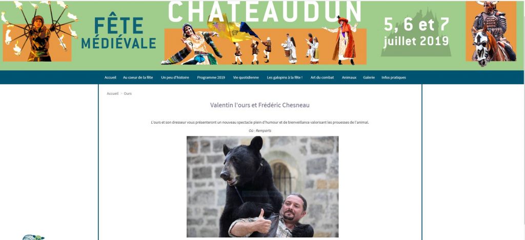 Capture Site Foire aux laines 2019 Châteaudun Ours Valentin