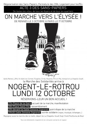 La Marche des Sans-Papiers à Nogent-le-Rotrou / 12 octobre / plusieurs rendez-vous @ NOGENT-LE-ROTROU - Gare