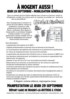 Manifestation sociale / Gare / Nogent-le-Rotrou / 29 septembre / 17 h. 30 @ NOGENT-LE-ROTROU - Devant la Gare