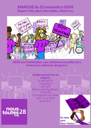 Marche contre toutes les violences sexuelles et de genre / Place des Halles / Chartres / 23 novembre / 15 h. @ CHARTRES