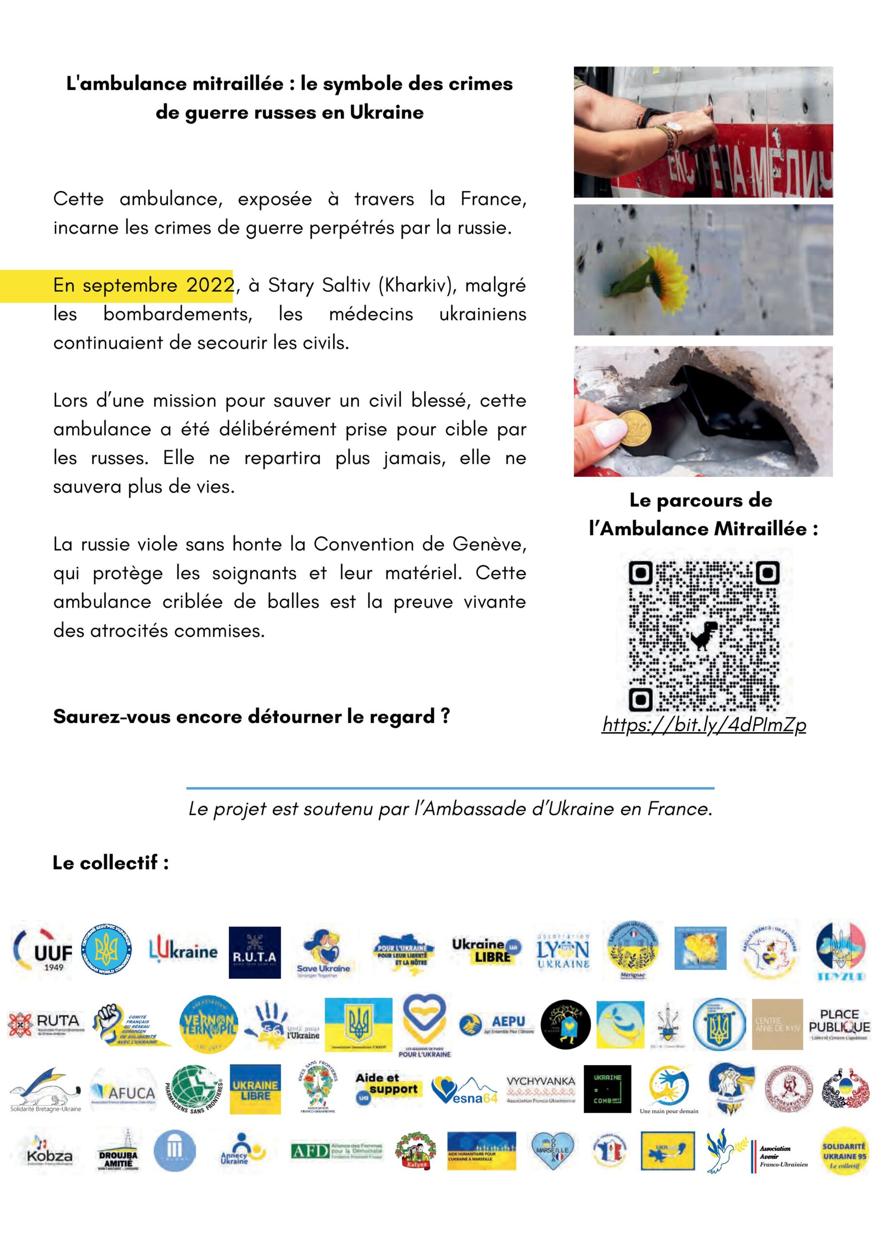Dreux 2025-03-18 et 19 Ambulance-mitraillée Solidarité Ukraine [Affriche-Flyer] Verso