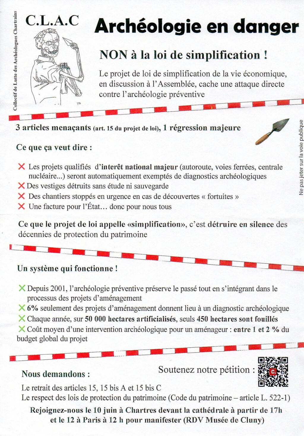 Archéologie en danger Chartres 10-06-2025 Tract