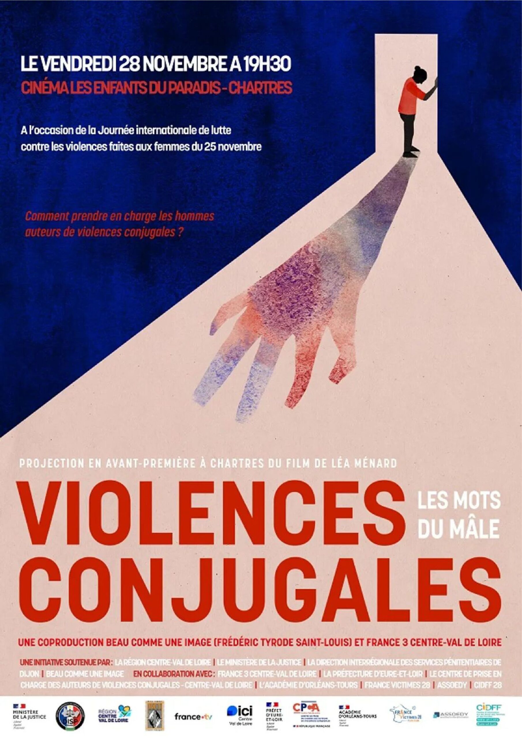 Violences conjugales, les mots du mâle [Affiche Chartres]