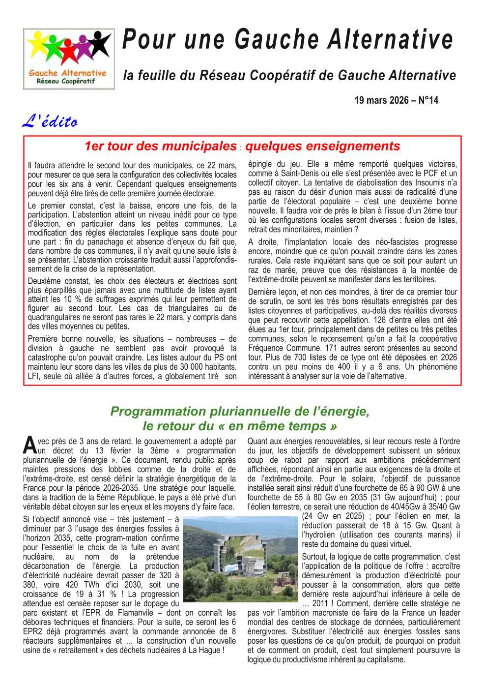 la feuille du Reseau N°014 1x4