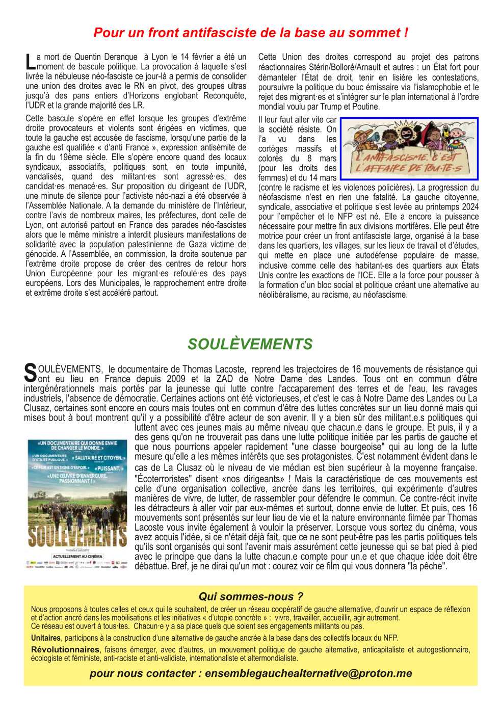 la feuille du Reseau N°014 2x4