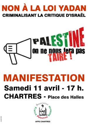 Non à la loi Yadan ! / Manifestation / Place des Halles / Chartres / 11 avril / 17 h. @ CHARTRES - Place des Halles