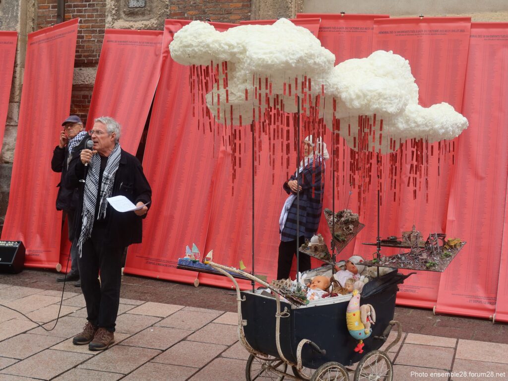 Dreux 11-04-2026 Inauguration Mémorial ambulant Enfants tués Gaza