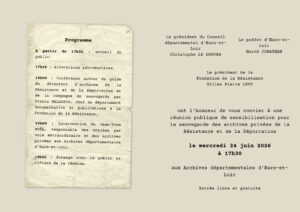 Chartres 2026-06-24 Archives privées Résistance Déportation [Affiche-Invitation]_2