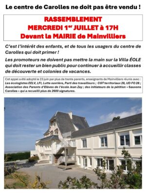 Mainvilliers 2026-07-01 Rassemblement Sauver Centre-vacances Carolles [Visuel]