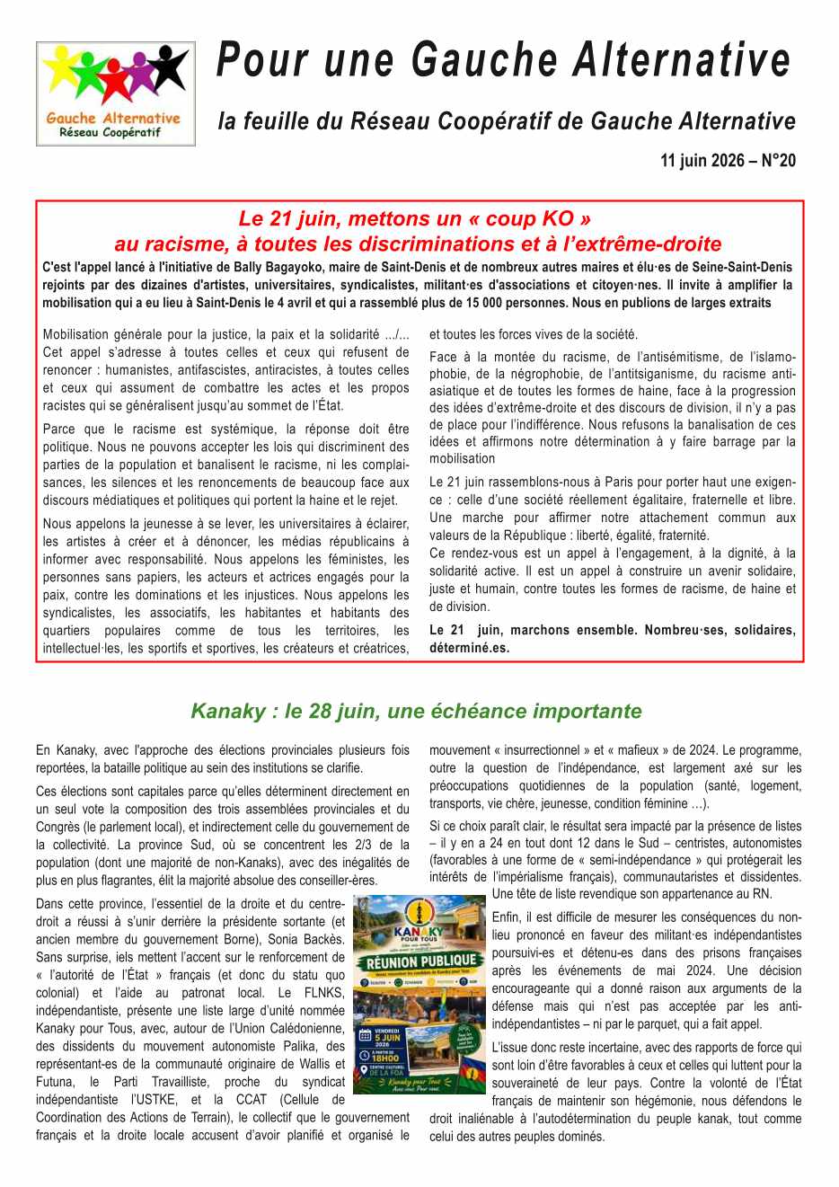 la feuille du Réseau N°020 1x4