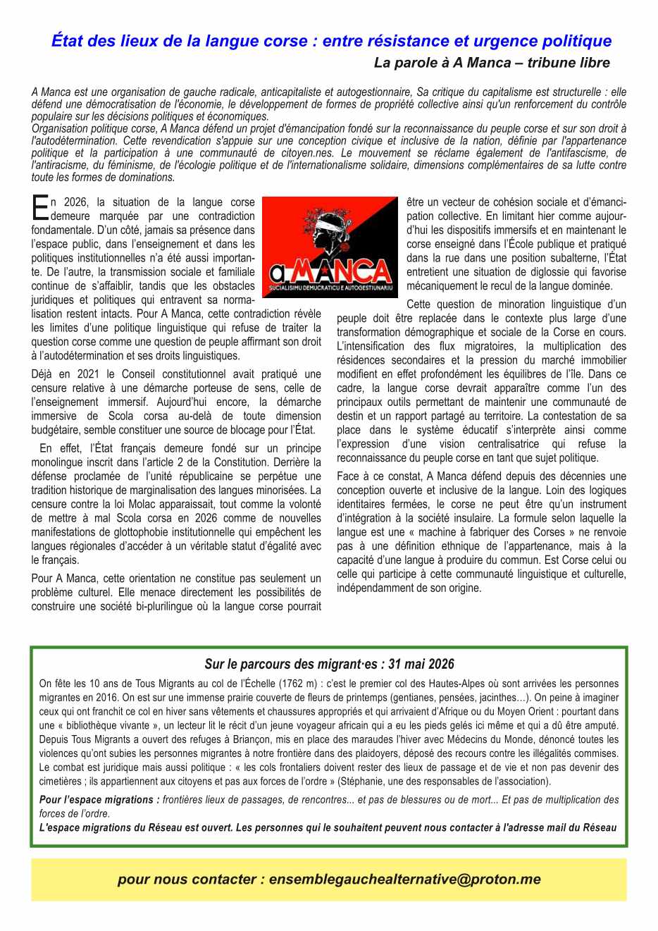 la feuille du Réseau N°020 3x4