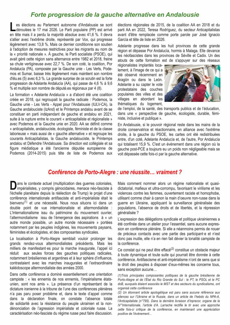 la feuille du Réseau N°020 4x4