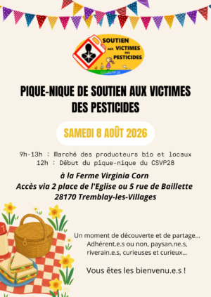 Pique-nique de soutien aux victimes des pesticides / Ferme Virginia Corn / Tremblay-les-Villages / 8 août / 9 h. ► 13 h. @ TREMBLAY-LES-VILLAGES - Virginia Corn
