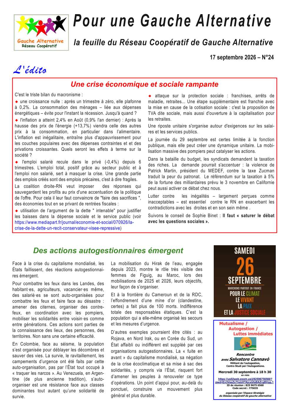 la feuille du Réseau N°024 1x4