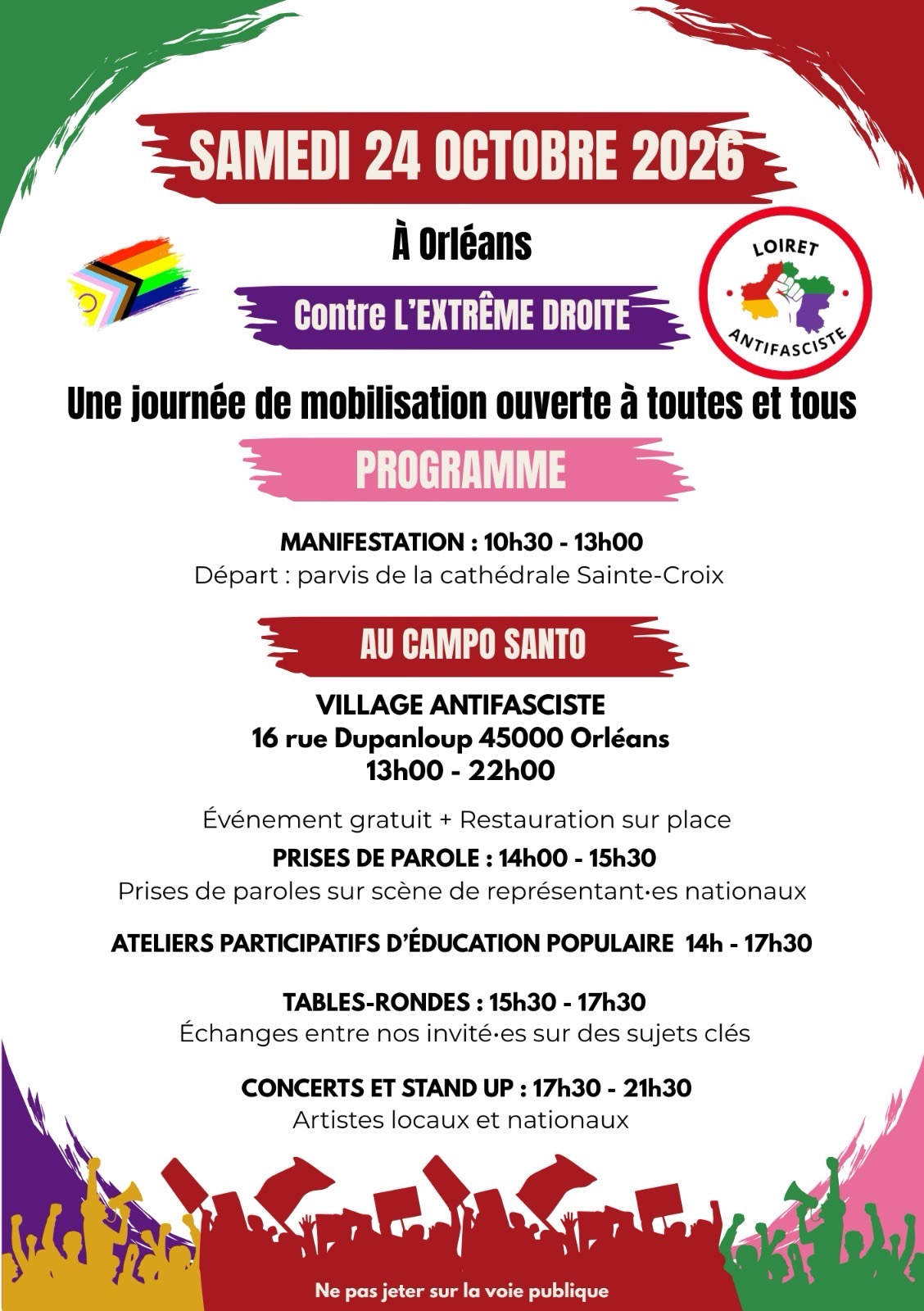 Orléans 2026-10-24 Contre le congrès du RN [Affiche-Programme]