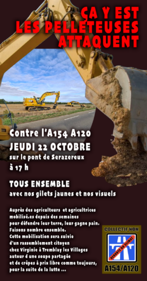 Non à l'A154-A120 ! / Rassemblement / Pont de Serazereux / 22 octobre / 17 h. @ SERAZEREUX - Pont sur la RN 154